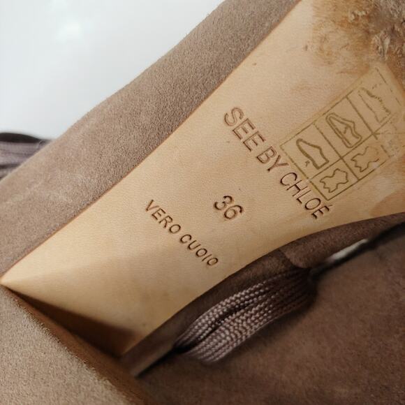 See by Chloe Lace Up Knit Sock Booties, 5.5 - Picture 8 of 9